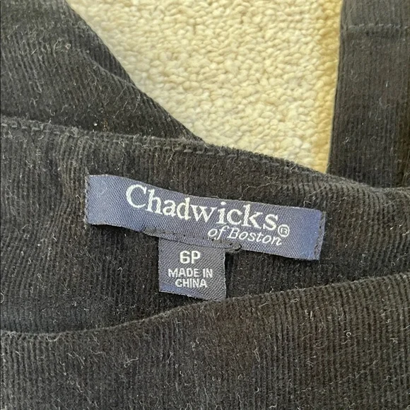 Chadwicks Petite Black Straight Leg Pull On Cords - Picture 2 of 9